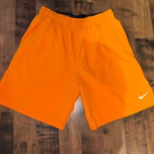 Nike Men's Vibrant Orange Sports Shorts